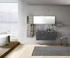 Salle de Bain Moderne en Stratifiés Unicolor avec Vasque Intégrée Scivolo