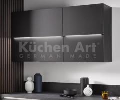 Cuisine design en Chêne Vieilli Cognac avec Mélange de Béton Noir et Bois Chaleureux - 5