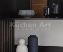 Cuisine design en Chêne Vieilli Cognac avec Mélange de Béton Noir et Bois Chaleureux - 6