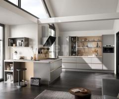 Cuisine design en Chêne Velouté Gris-Beige : Design Minimaliste raffiné | Devis Gratuit - 4
