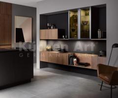 Cuisine en Noyer foncé avec Îlot Noir Mat : Design Minimaliste - 4