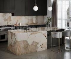 Plan de Travail Céramique Khalo | Finition Brillante Inspirée du Granite de Patagonie