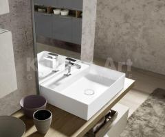 Meuble Salle de Bain sur mesure : Design Italien avec Poignée Diagonale et Finition Rovere Sherwood - 3