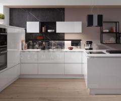 Cuisine MURANO BRILLANT-GL blanc cristal | Éclat moderne et pureté graphique