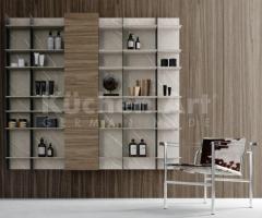 Salle de bains moderne noir marbré avec vasque rectangle – Élégance et rangement graphique - 6